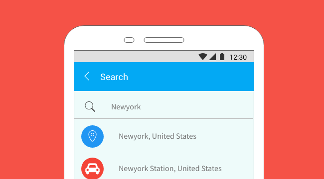 Free Wireframe Template for Map Places Searching
