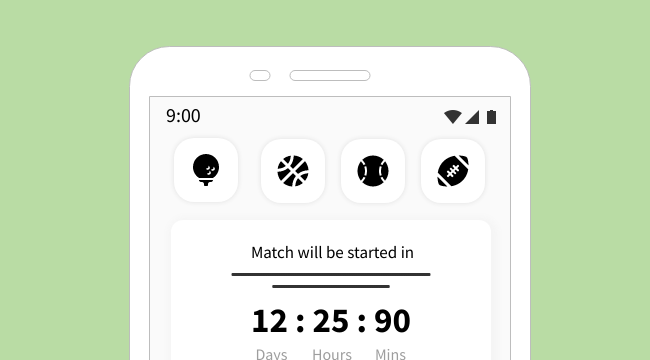 Free Wireframe Template for League matches app